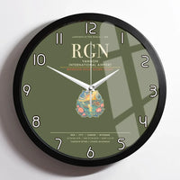 Thumbnail for Yangon International Airport RGN Wall-Clock Framed - Green Army