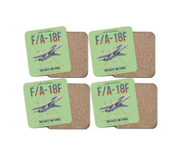 Thumbnail for F-A-18F Super Hornet design on light green 4 pieces set coaster