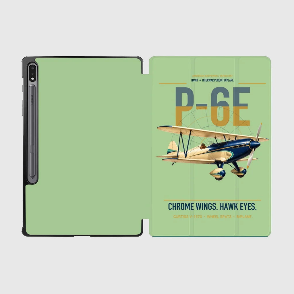 Curtiss P-6E Hawk design on light green samsung tablet tablet case