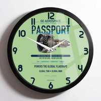 Thumbnail for PASSPORT design on light green framed wall clock