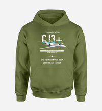 Thumbnail for Cessna Citation CJ3+ design on green army double-side hoodie, single-side print