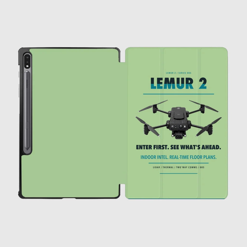 BRINC LEMUR 2 design on light green samsung tablet tablet case