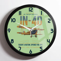 Thumbnail for Curtiss JN-4D Jenny design on light green framed wall clock