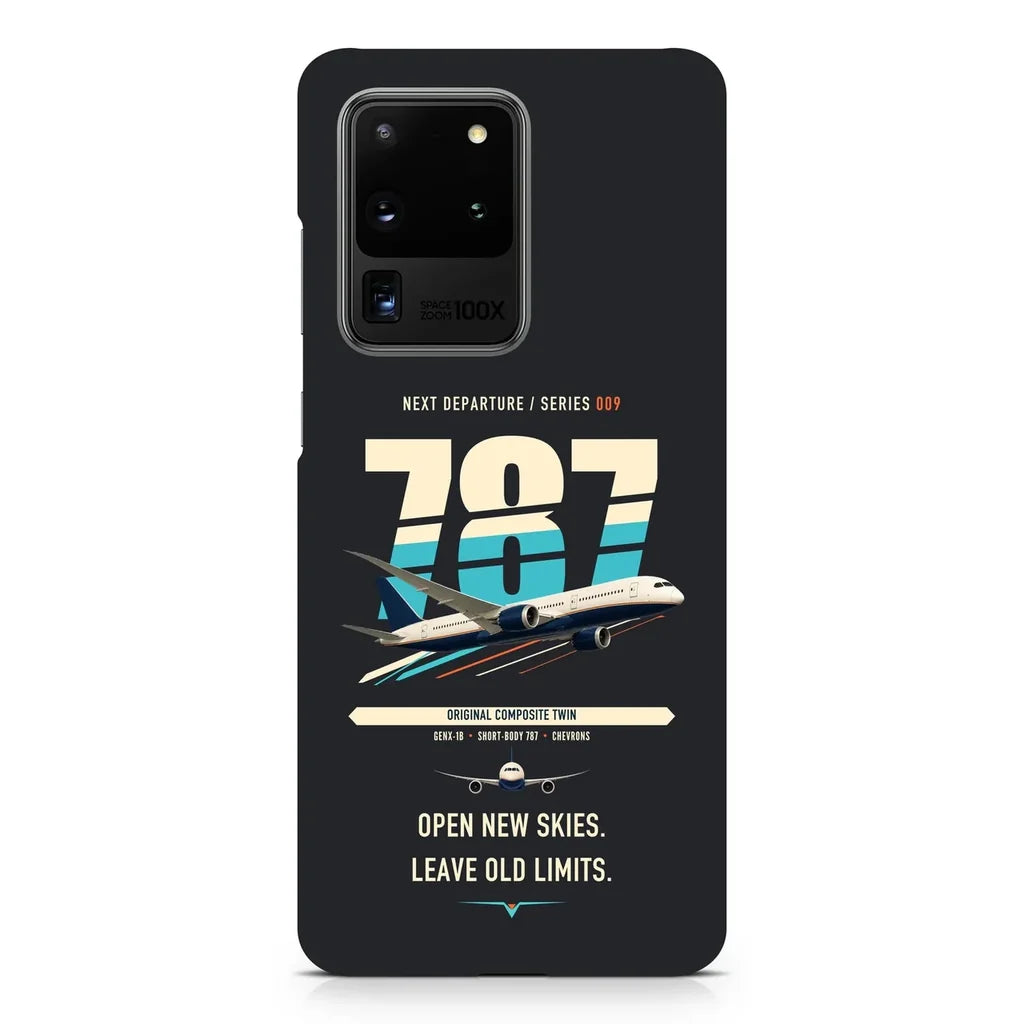 Boeing 787-8 Dreamliner design on samsung case - black