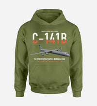 Thumbnail for C-141B Starlifter design on green army double-side hoodie, single-side print