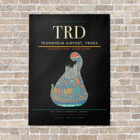 Thumbnail for Trondheim Airport, Vrnes TRD - Canvas No Frame - Black