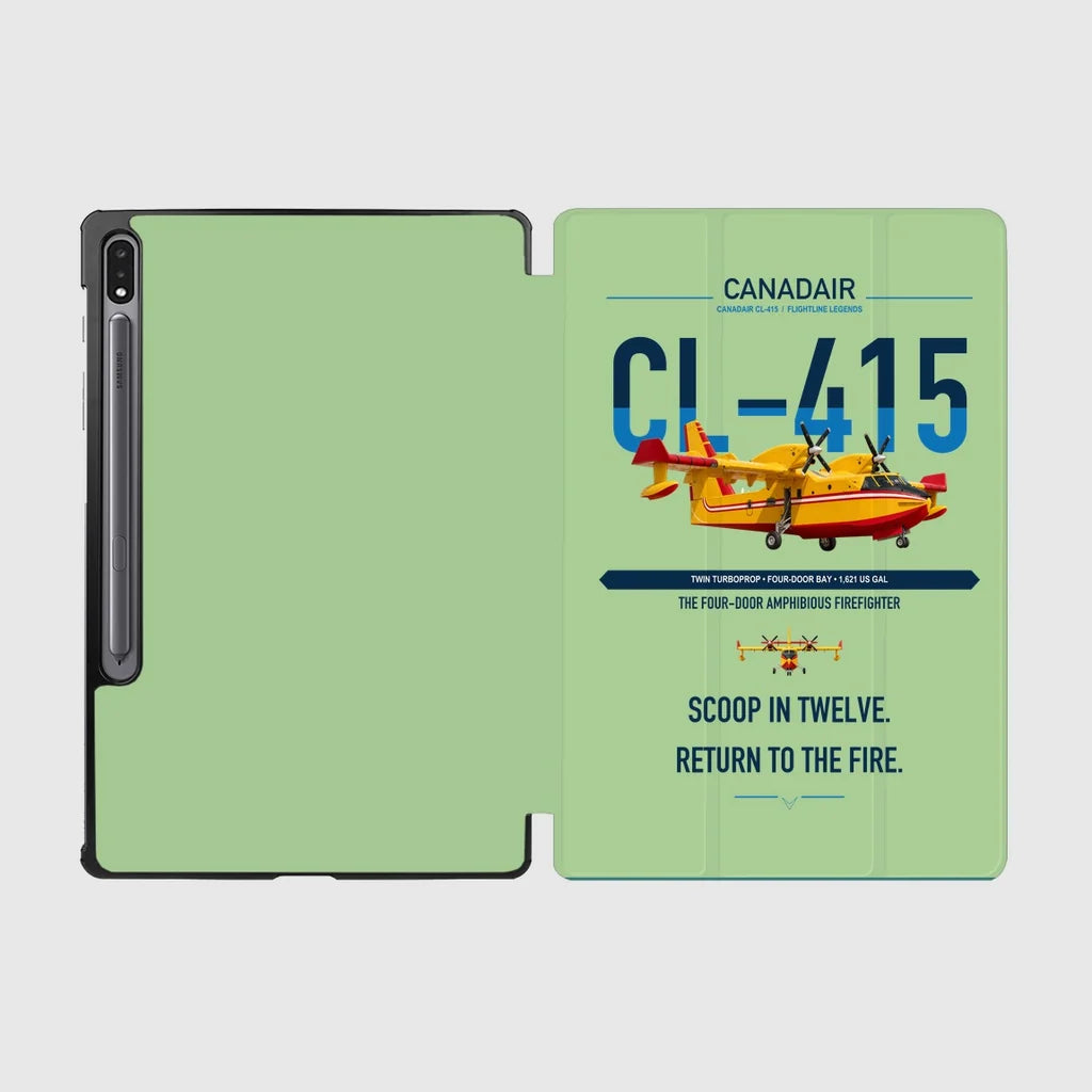 Canadair CL-415 design on light green samsung tablet tablet case