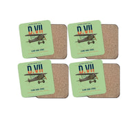 Thumbnail for Fokker D.VII design on light green 4 pieces set coaster
