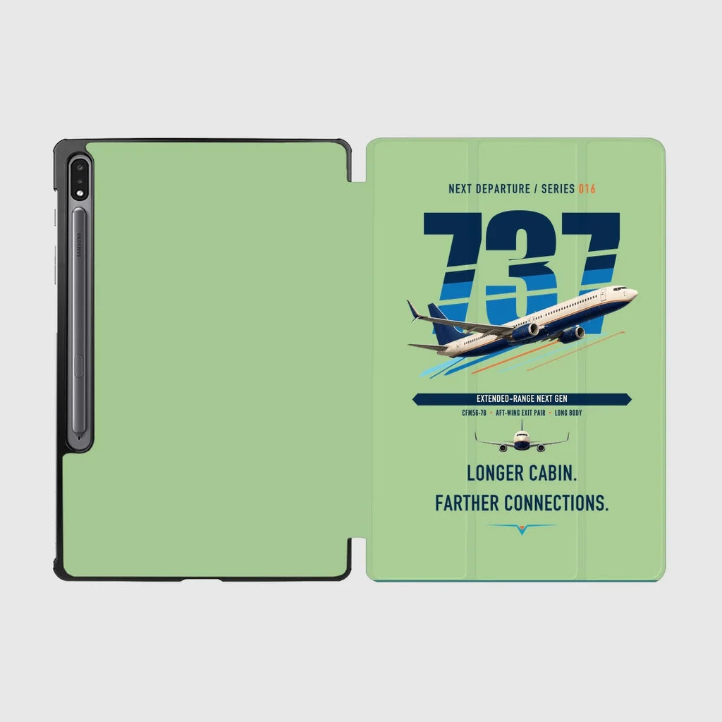 Boeing 737-900ER design on light green samsung tablet tablet case