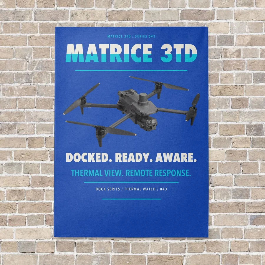 DJI Matrice 3TD vertical canvas print - no frame - blue background