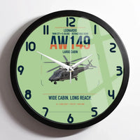 Thumbnail for Leonardo AW149 design on light green framed wall clock