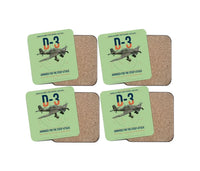 Thumbnail for Junkers Ju 87D-3 design on light green 4 pieces set coaster