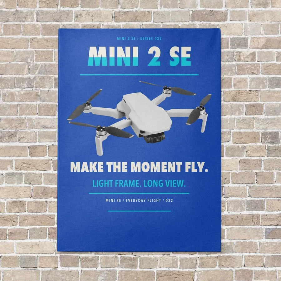 DJI Mini 2 SE vertical canvas print - no frame - blue background