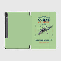 Thumbnail for Erickson S-64F Air Crane design on light green samsung tablet tablet case