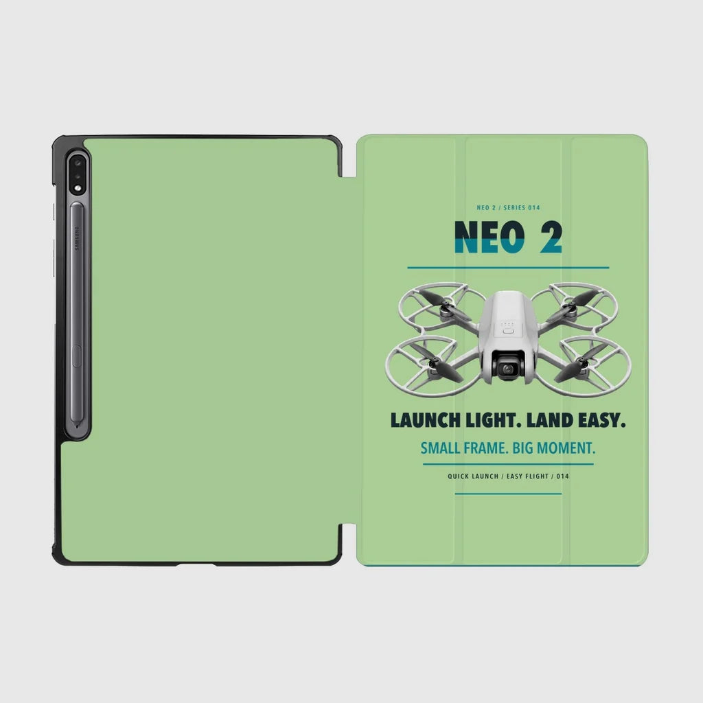 DJI Neo 2 design on light green samsung tablet tablet case
