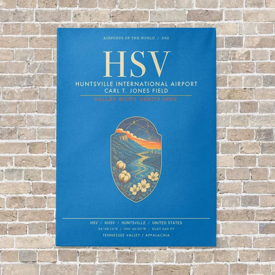Huntsville International Airport HSV - Canvas Framed - Turquoise