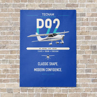 Thumbnail for Tecnam P92 Echo MkII vertical canvas print - no frame - blue background