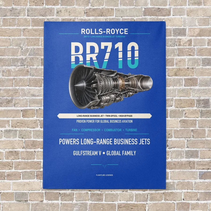 BR710 vertical canvas print - no frame - blue background