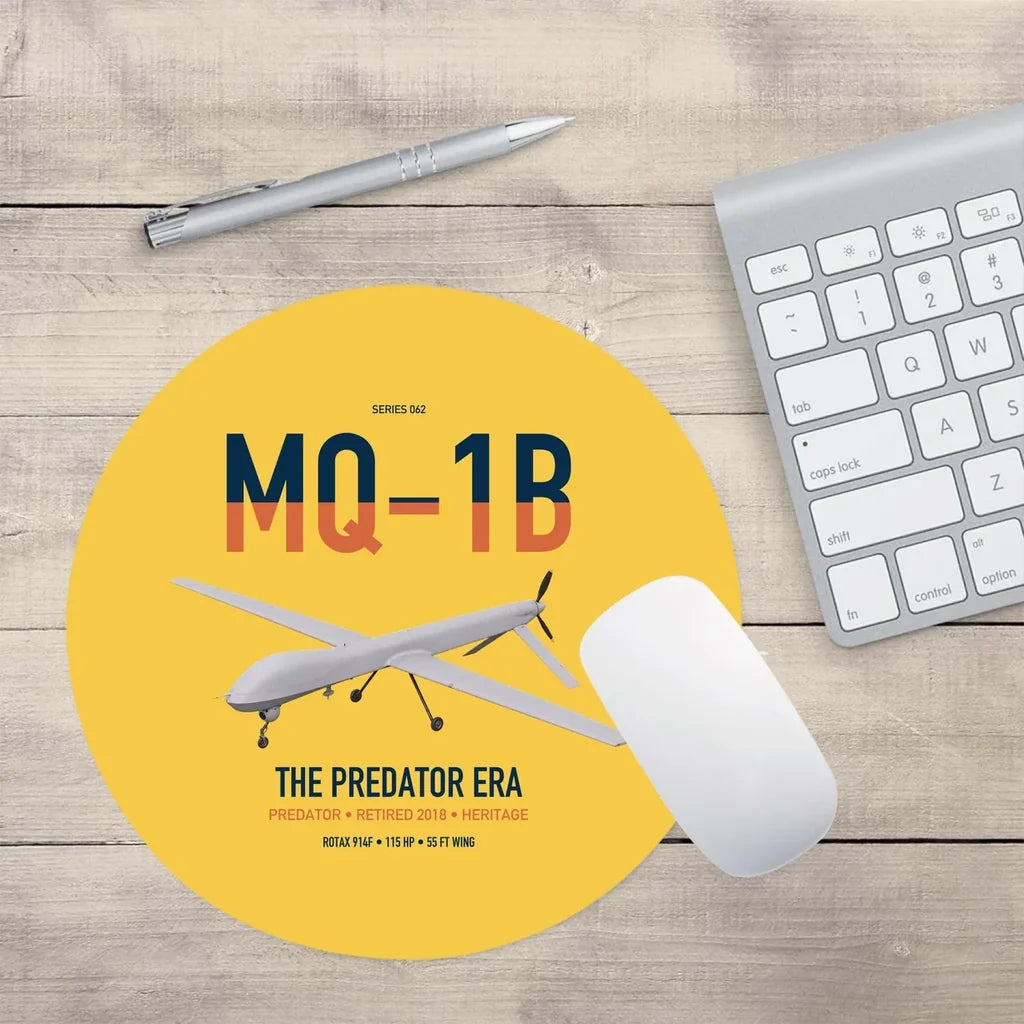 MQ-1B Predator design on yellow round mouse pad