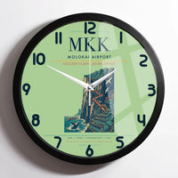 Thumbnail for Molokai Airport (MKK) design on light green framed wall clock