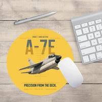 Thumbnail for A-7E Corsair II design on yellow round mouse pad