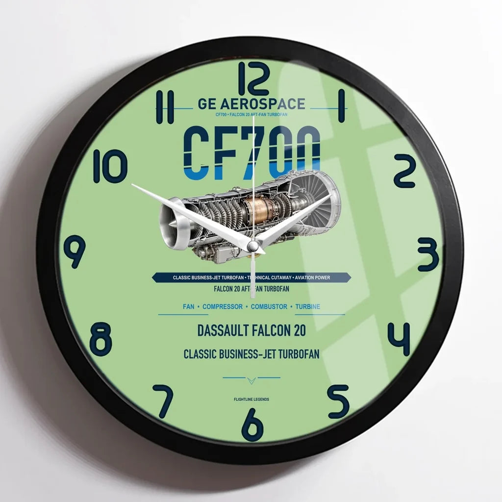 CF700 design on light green framed wall clock