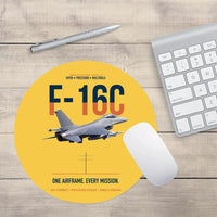 Thumbnail for F-16C Fighting Falcon One Airframe Every Mission design on yellow round mouse pad
