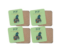 Thumbnail for Gregorio Luperón International Airport (POP) design on light green 4 pieces set coaster