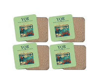 Thumbnail for Regina International Airport (YQR) design on light green 4 pieces set coaster