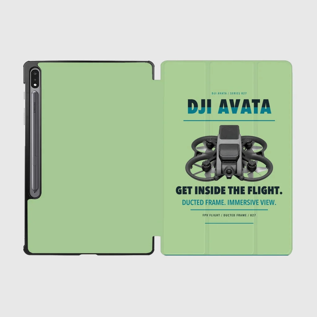 DJI Avata design on light green samsung tablet tablet case