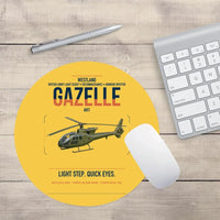 Thumbnail for Westland Gazelle AH1 design on yellow round mouse pad