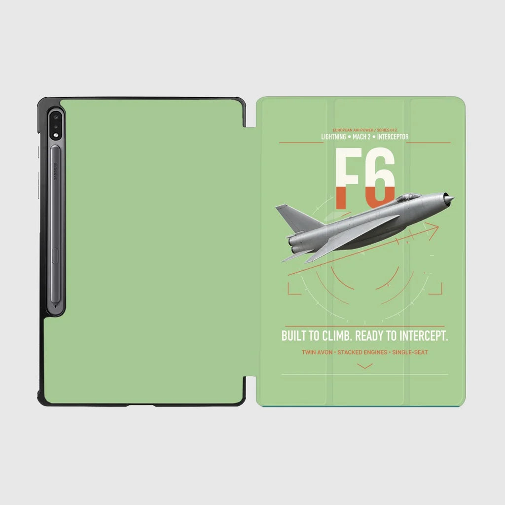 English Electric Lightning F6 design on light green samsung tablet tablet case