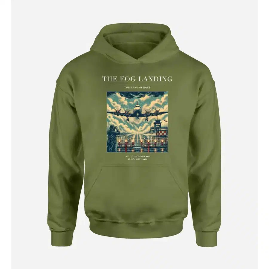 VINTAGE G4095 - The Fog Landing - Premium Hoodie design on greenarmy premium