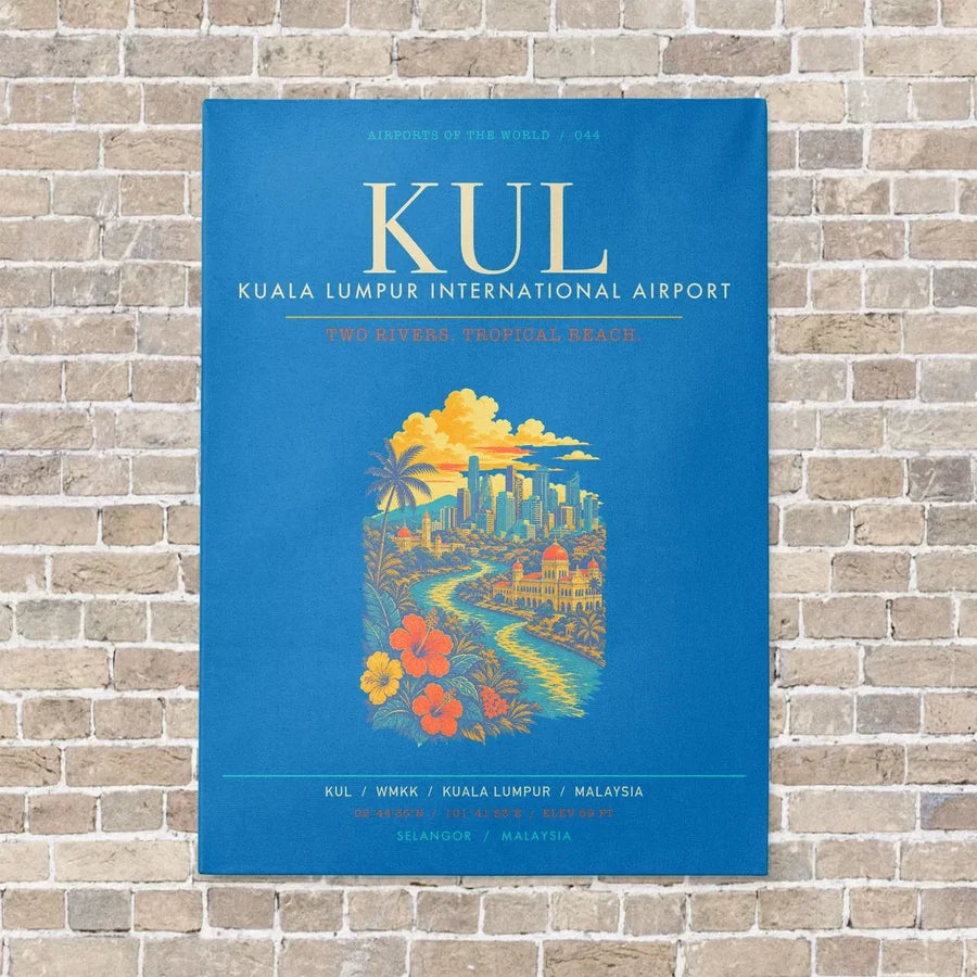 Kuala Lumpur International Airport KUL - Canvas Framed - Turquoise