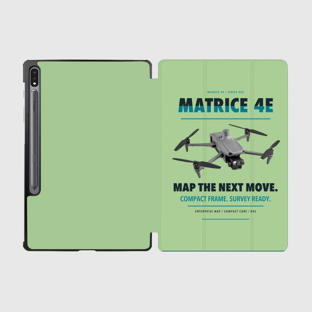 DJI Matrice 4E design on light green samsung tablet tablet case
