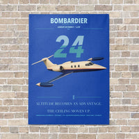 Thumbnail for Bombardier Learjet 24 vertical canvas print - no frame - blue background