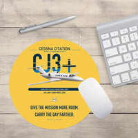 Thumbnail for Cessna Citation CJ3+ design on yellow round mouse pad