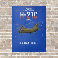 Thumbnail for Piasecki H-21C Shawnee vertical canvas print - no frame - blue background