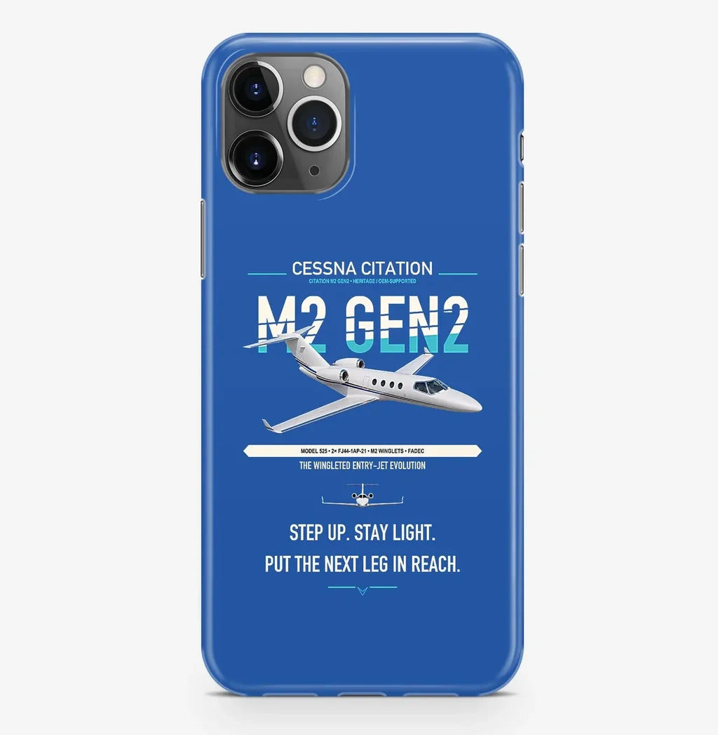 Cessna Citation M2 Gen2 design on blue magsafe iphone case, for iPhone Pro Max