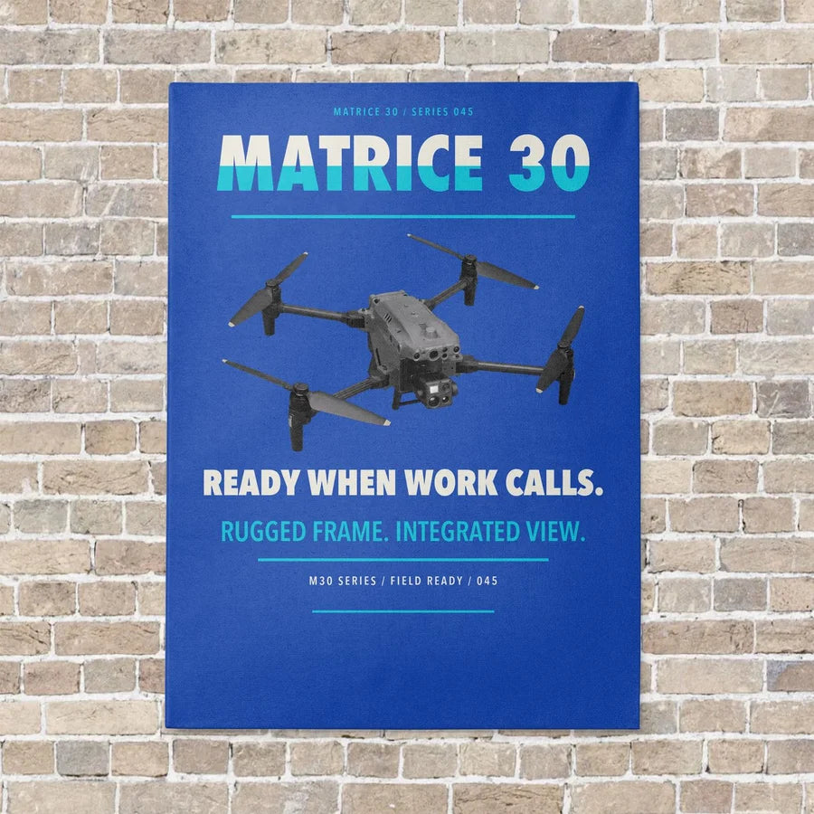 DJI Matrice 30 vertical canvas print - no frame - blue background