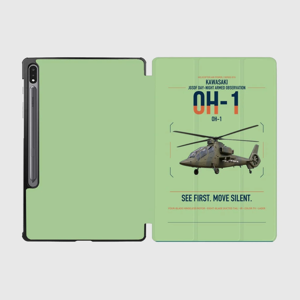 Kawasaki OH-1 design on light green samsung tablet tablet case