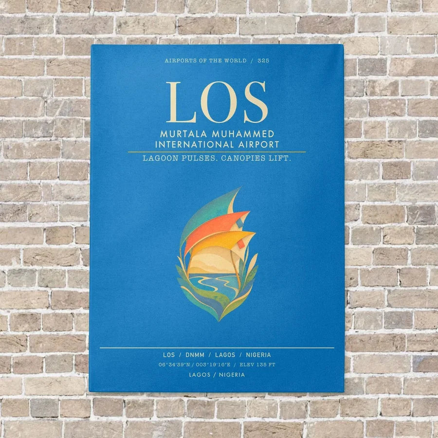 Murtala Muhammed International Airport LOS - Canvas Framed - Turquoise