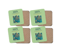 Thumbnail for Frankfurt-Hahn Airport (HHN) design on light green 4 pieces set coaster