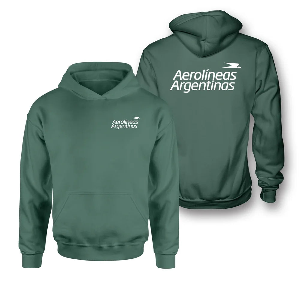 Aerolineas Argentina logo on green double side hoodie