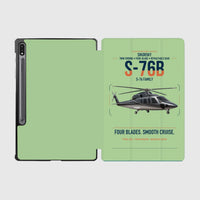 Thumbnail for Sikorsky S-76B design on light green samsung tablet tablet case