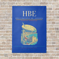 Thumbnail for Borg El Arab Airport HBE — Alexandria vertical canvas print - no frame - blue background
