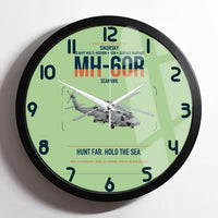 Thumbnail for Sikorsky MH-60R Seahawk design on light green framed wall clock