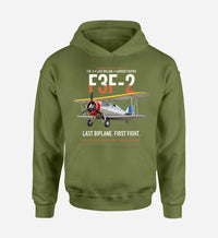 Thumbnail for F3F-2 LAST BIPLANE design on green army hoodie single side