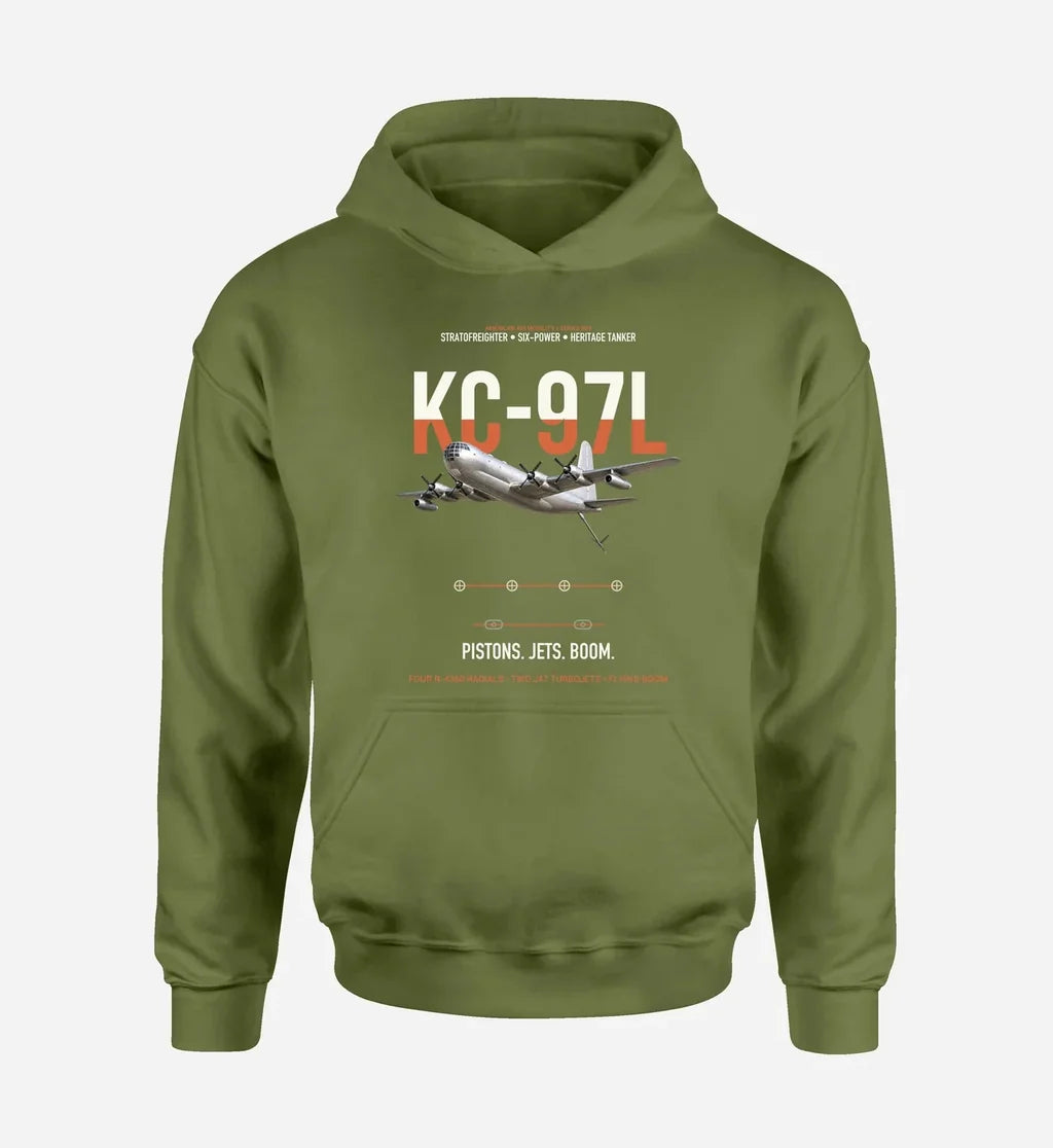 KC-97L STRATOFREIGHTER design on green army double-side hoodie, single-side print