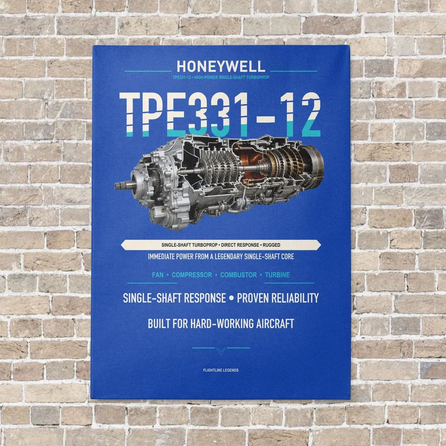 TPE331-12 vertical canvas print - no frame - blue background